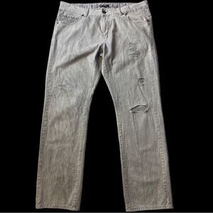 Inc International Concepts Berlin Slim Straight Gray distressed jeans 38X32